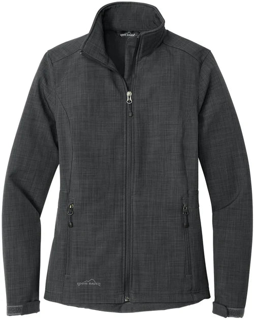 Eddie Bauer Ladies Shaded Crosshatch Soft Shell Jacket with custom logo embroidery