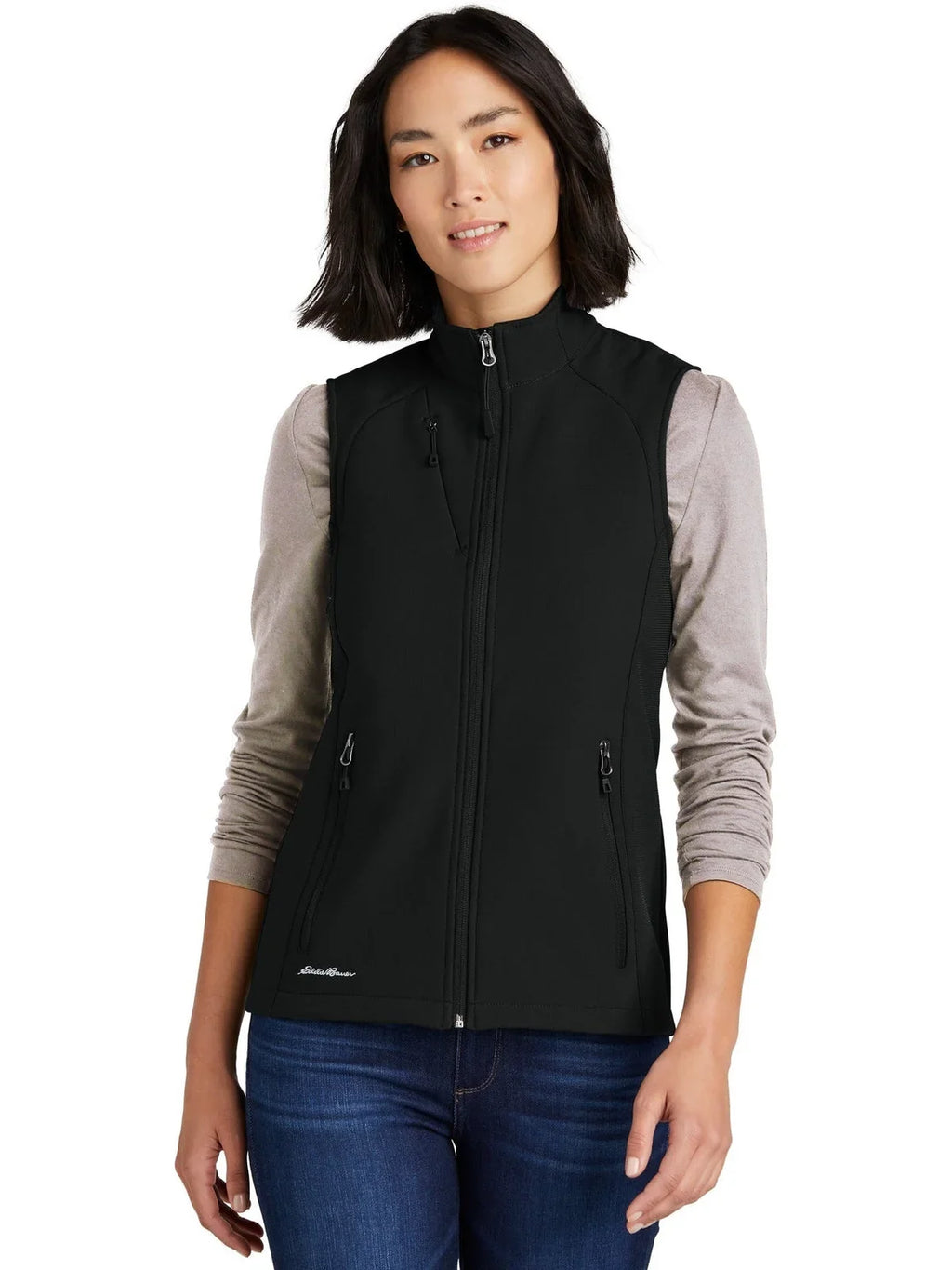 Eddie Bauer Women's Stretch Soft Shell Vest with custom logo embroidery