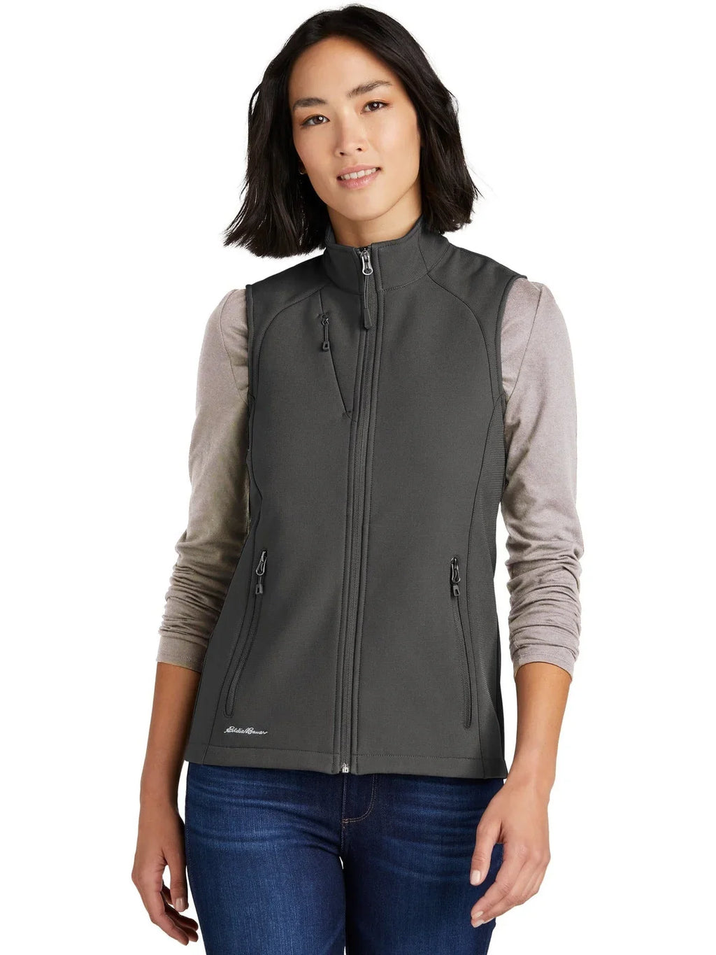 Eddie Bauer Women's Stretch Soft Shell Vest with custom logo embroidery