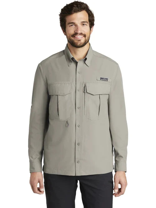 Eddie Bauer Long Sleeve Performance Fishing Shirt with custom logo embroidery