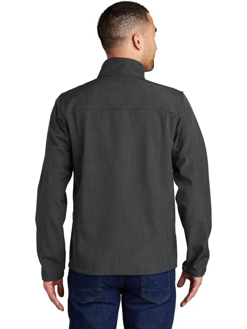 Eddie Bauer Shaded Crosshatch Soft Shell Jacket with custom logo embroidery