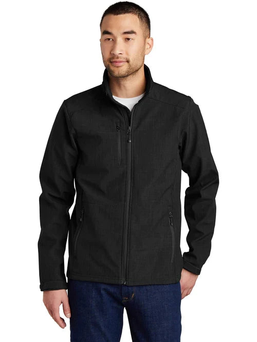 Eddie Bauer Shaded Crosshatch Soft Shell Jacket with custom logo embroidery