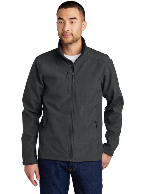 Eddie Bauer Shaded Crosshatch Soft Shell Jacket with custom logo embroidery