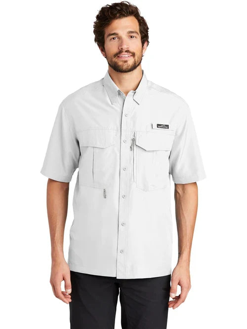 Eddie Bauer Short Sleeve Performance Fishing Shirt with custom logo embroidery