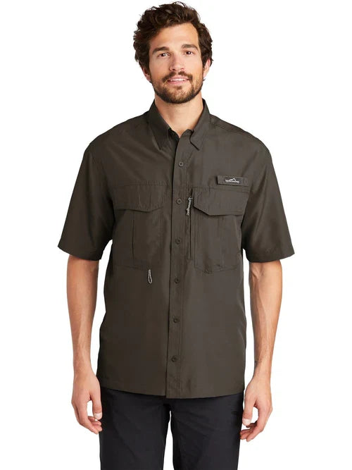 Eddie Bauer Short Sleeve Performance Fishing Shirt with custom logo embroidery
