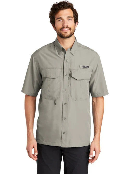 Eddie Bauer Short Sleeve Performance Fishing Shirt with custom logo embroidery