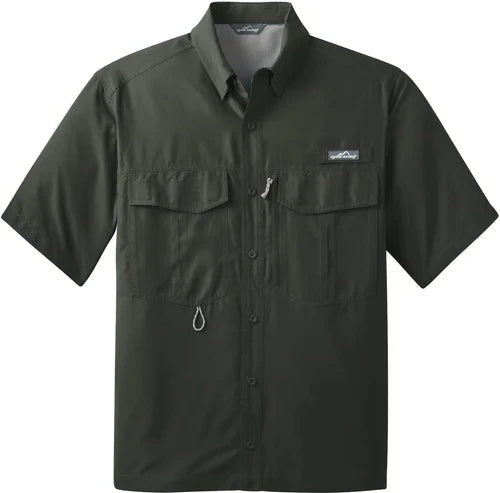 Eddie Bauer Short Sleeve Performance Fishing Shirt with custom logo embroidery