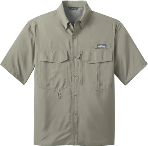 Eddie Bauer Short Sleeve Performance Fishing Shirt with custom logo embroidery