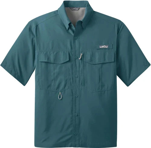 Eddie Bauer Short Sleeve Performance Fishing Shirt with custom logo embroidery