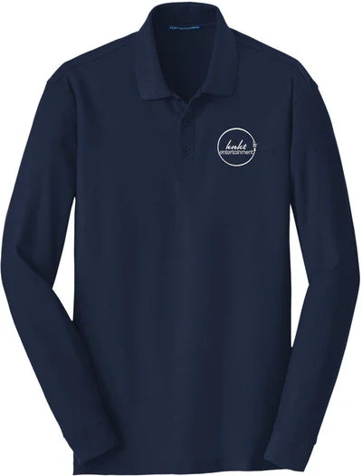 Port Authority Long Sleeve Core Classic Pique Polo with custom logo embroidery