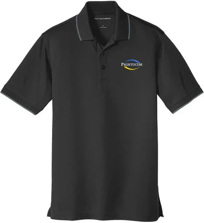 Port Authority Dry Zone UV Micro-Mesh Tipped Polo with custom logo embroidery