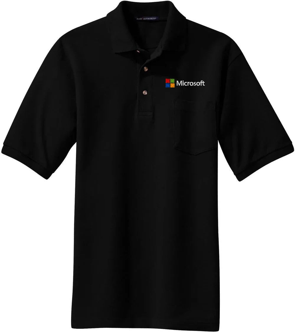 Port Authority Heavyweight Cotton Pique Polo with Pocket with custom logo embroidery