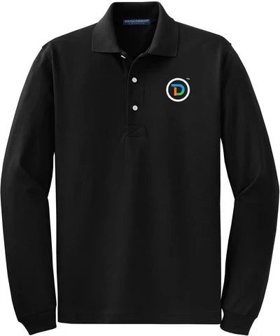 Port Authority Rapid Dry Long Sleeve Polo with custom logo embroidery