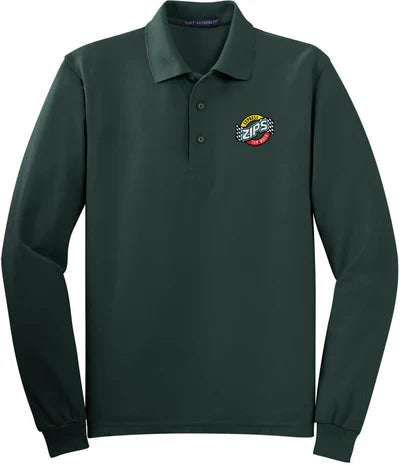 Port Authority Silk Touch Long Sleeve Polo with custom logo embroidery