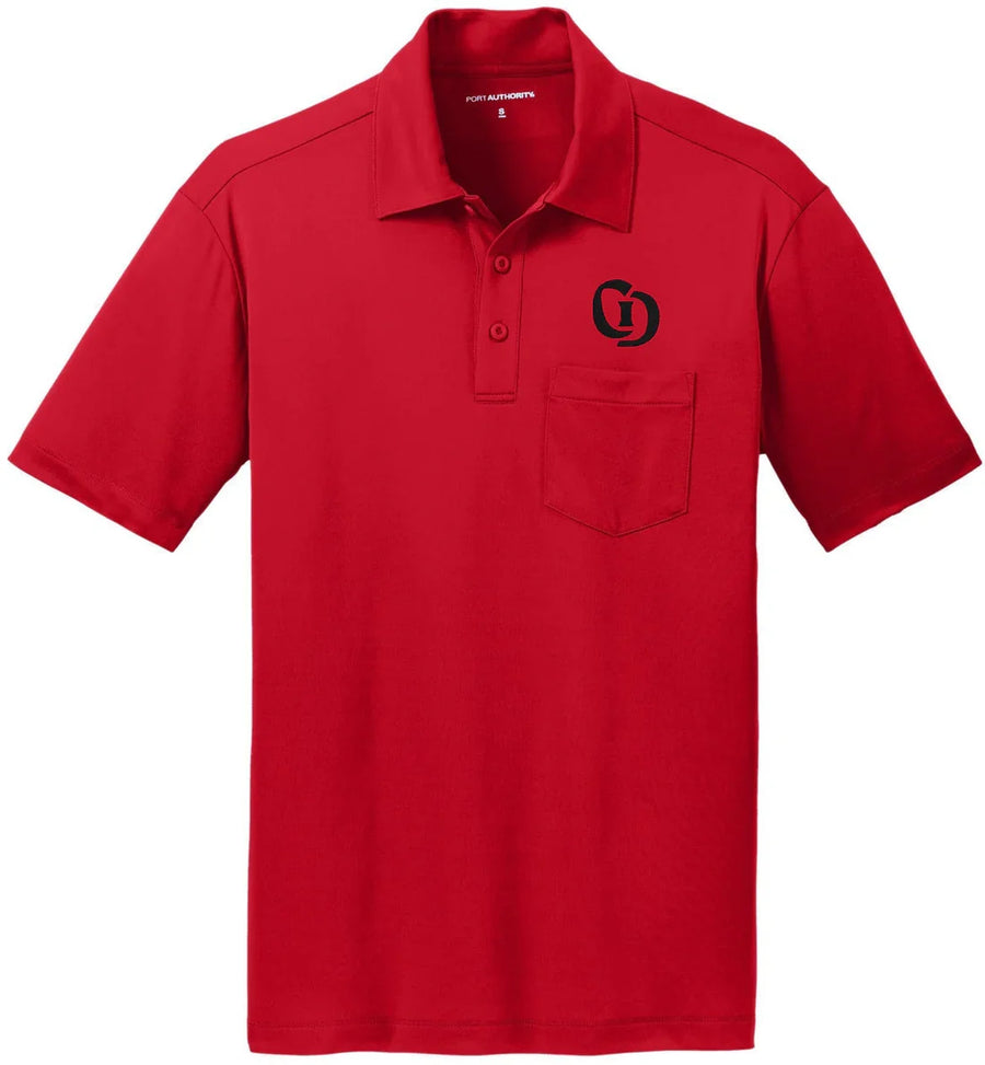 Port Authority Silk Touch Performance Pocket Polo with custom logo embroidery