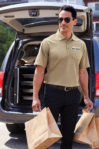 Port Authority Dry Zone Grid Polo with custom logo embroidery