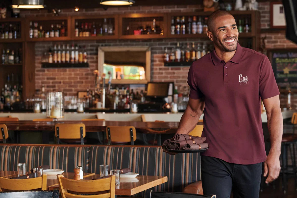 Port Authority SuperPro React Polo with custom logo embroidery