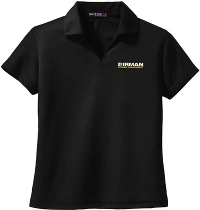 Sport-Tek Ladies Dri-Mesh V-Neck Polo with custom logo embroidery