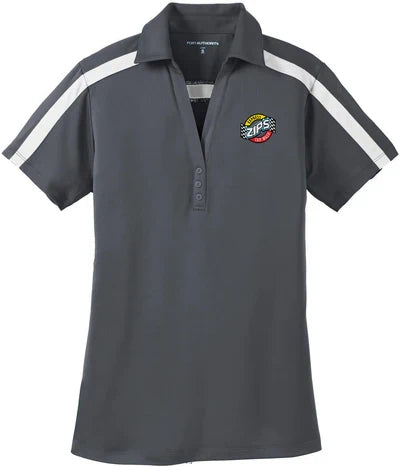 Port Authority Women's Silk Touch Performance Colorblock Stripe Polo with custom logo embroidery