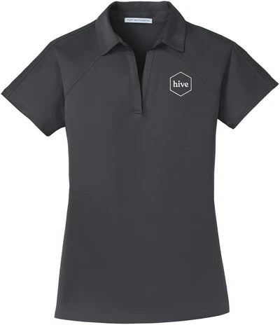 Port Authority Women's Crossover Raglan Polo with custom logo embroidery