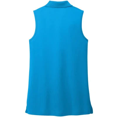 Port Authority Women's Dry Zone UV Micro-Mesh Sleeveless Polo with custom logo embroidery