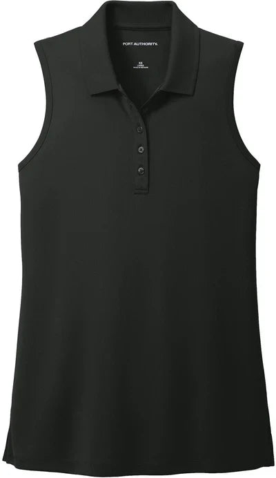 Port Authority Women's Dry Zone UV Micro-Mesh Sleeveless Polo with custom logo embroidery