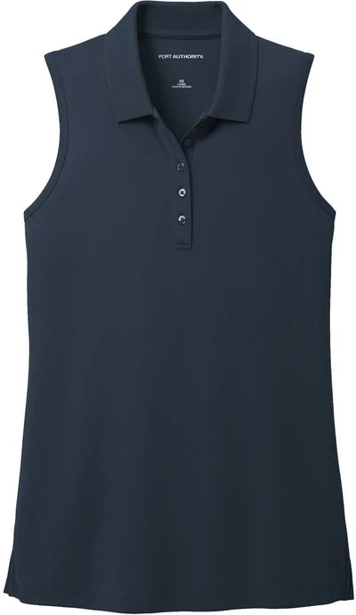 Port Authority Women's Dry Zone UV Micro-Mesh Sleeveless Polo with custom logo embroidery