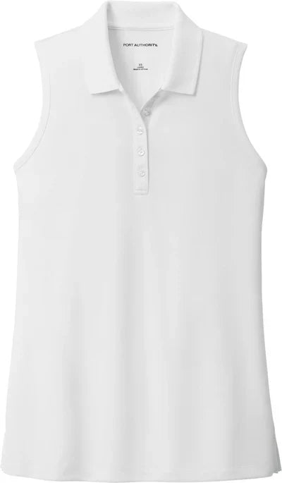 Port Authority Women's Dry Zone UV Micro-Mesh Sleeveless Polo with custom logo embroidery
