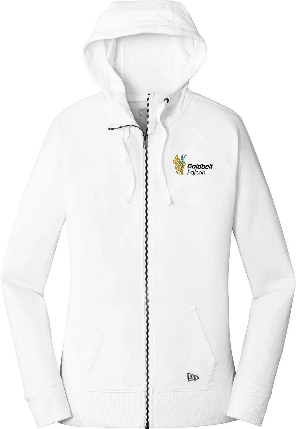 New Era Women's Sueded Cotton Blend Full-Zip Hoodie with custom logo embroidery