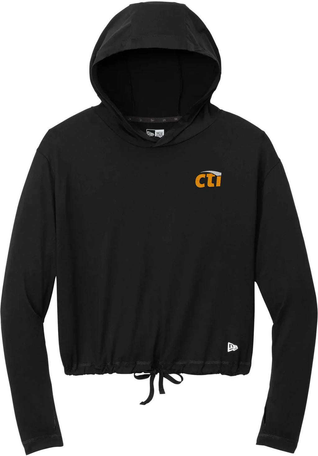 New Era Ladies Power Long Sleeve Hoodie with custom logo embroidery