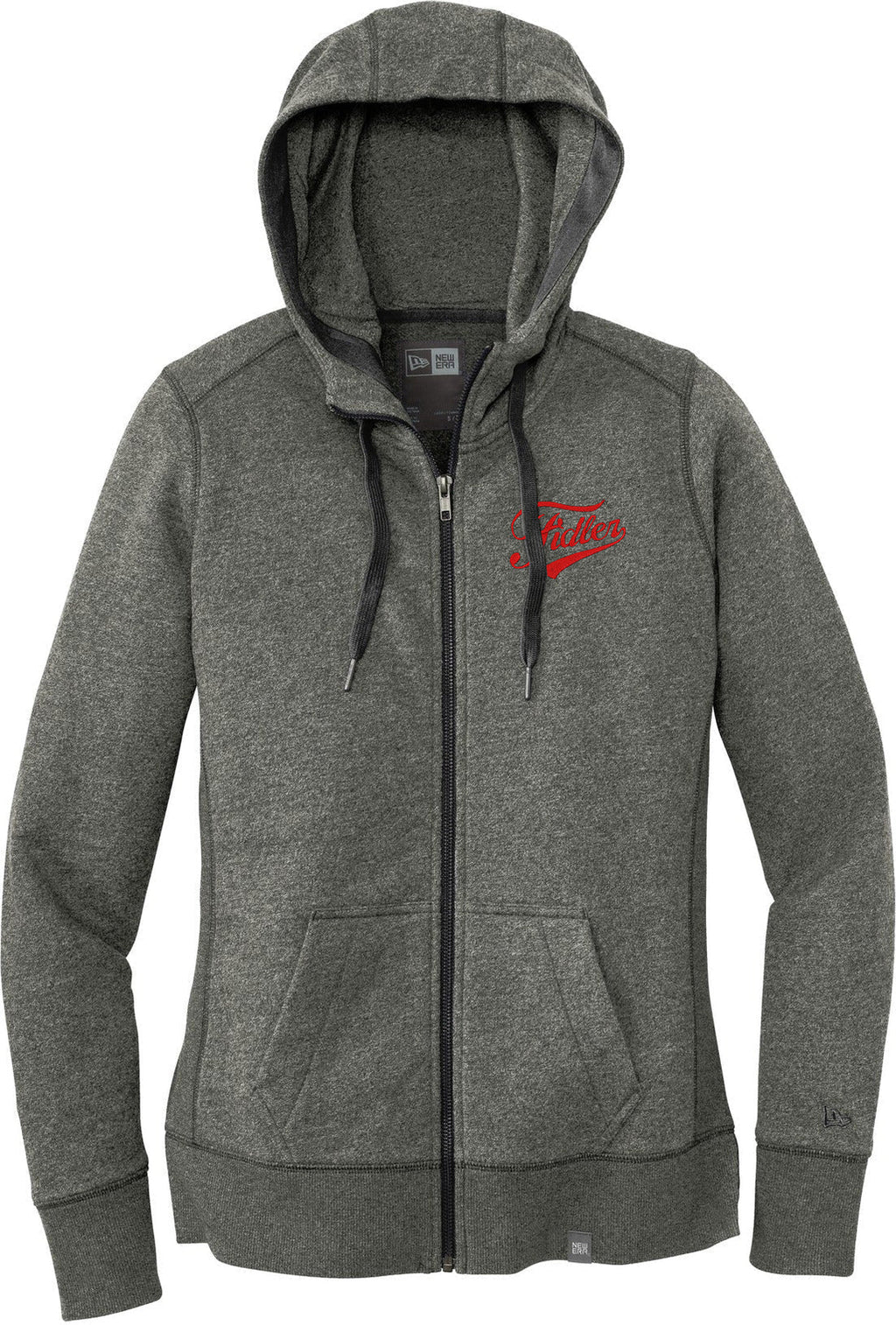 New Era Women's French Terry Full-Zip Hoodie with custom logo embroidery