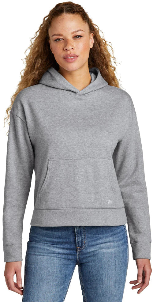New Era Ladies Comeback Fleece Pullover Hoodie with custom logo embroidery