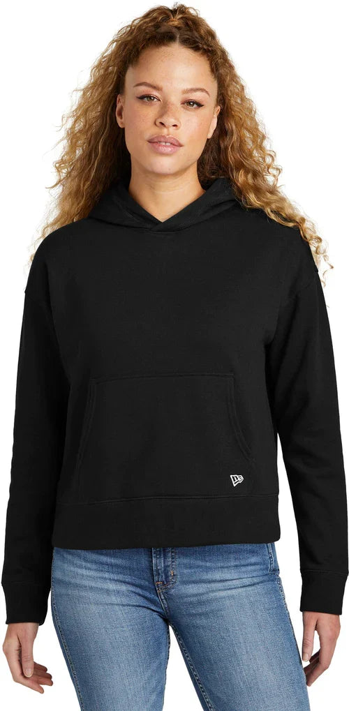 New Era Ladies Comeback Fleece Pullover Hoodie with custom logo embroidery