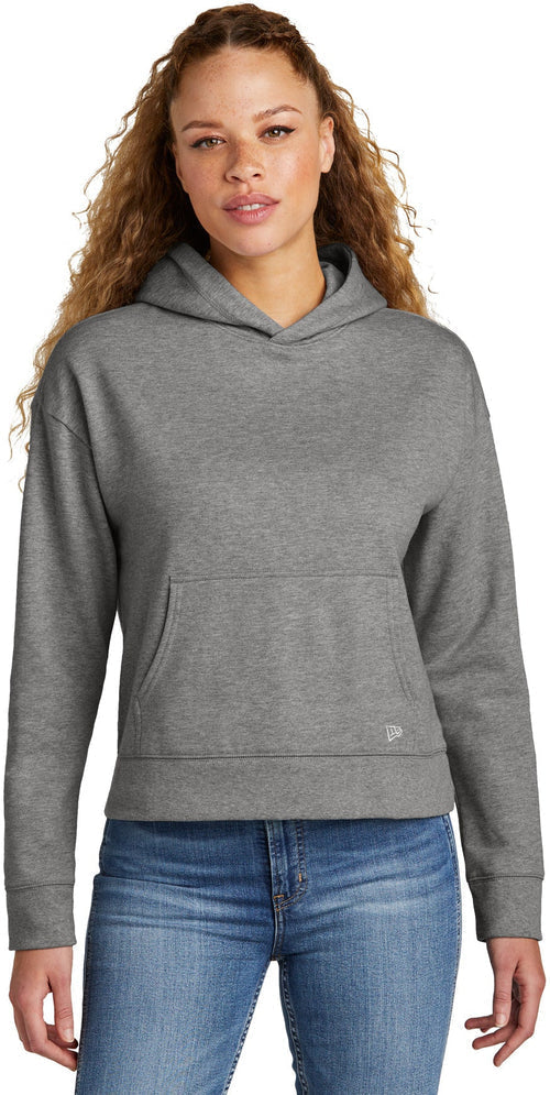 New Era Ladies Comeback Fleece Pullover Hoodie with custom logo embroidery