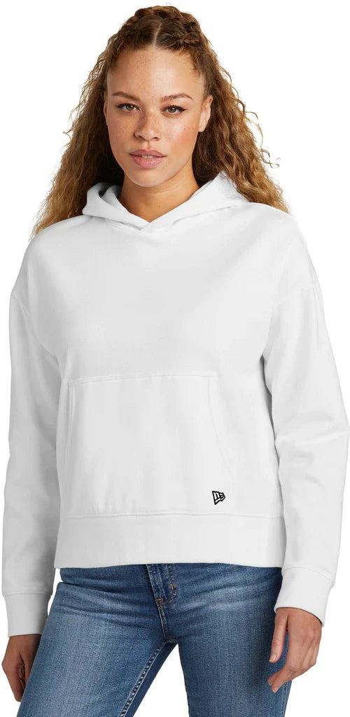 New Era Ladies Comeback Fleece Pullover Hoodie with custom logo embroidery