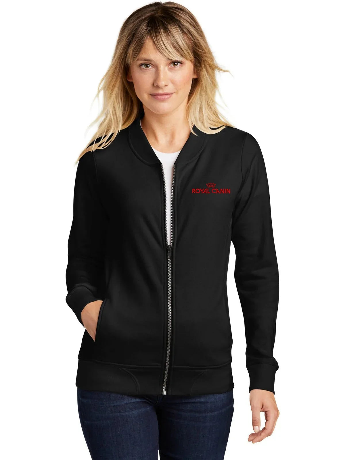 Sport-Tek Women's Lightweight French Terry Bomber with custom logo embroidery