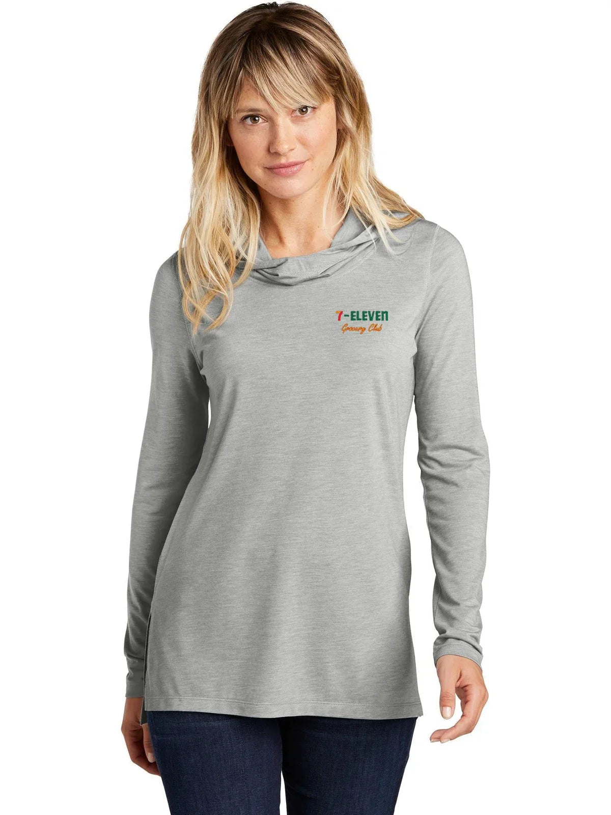 Sport-Tek Ladies PosiCharge Tri-Blend Wicking Long Sleeve Hoodie with custom logo embroidery
