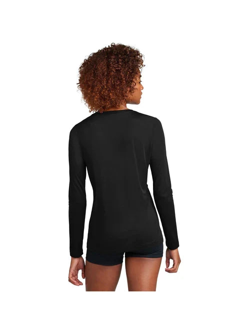 Sport-Tek Ladies Posi-UV Pro Long Sleeve with custom logo embroidery