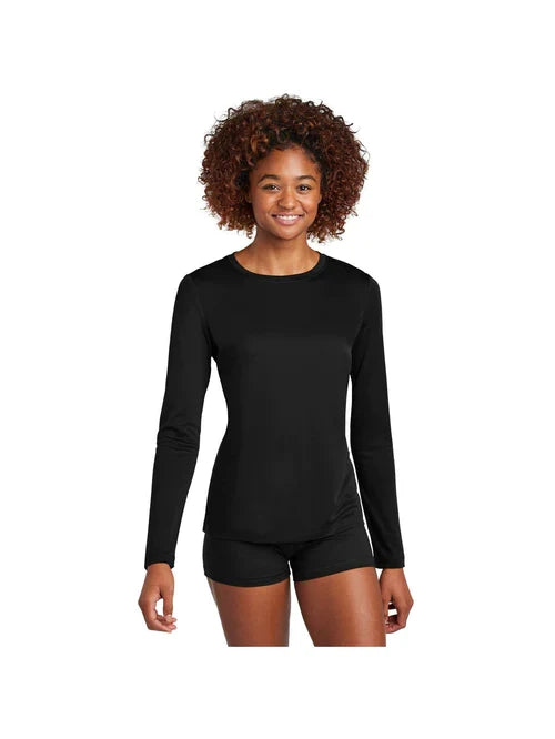 Sport-Tek Ladies Posi-UV Pro Long Sleeve with custom logo embroidery