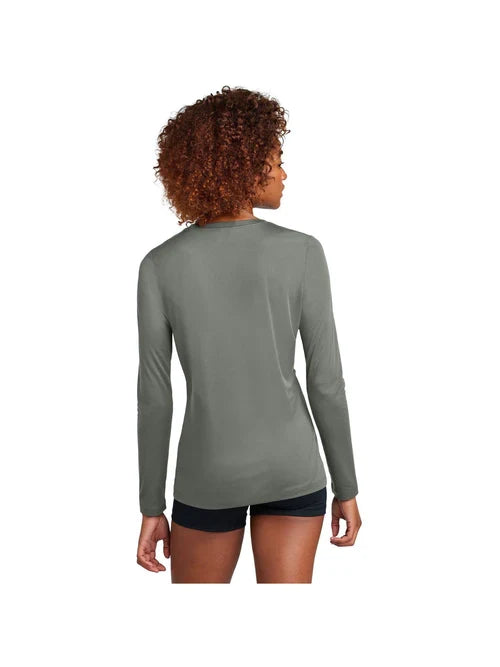 Sport-Tek Ladies Posi-UV Pro Long Sleeve with custom logo embroidery