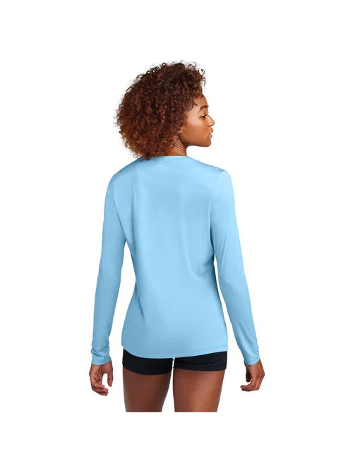 Sport-Tek Ladies Posi-UV Pro Long Sleeve with custom logo embroidery