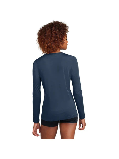 Sport-Tek Ladies Posi-UV Pro Long Sleeve with custom logo embroidery