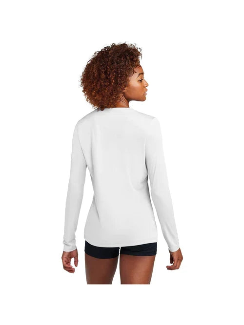 Sport-Tek Ladies Posi-UV Pro Long Sleeve with custom logo embroidery