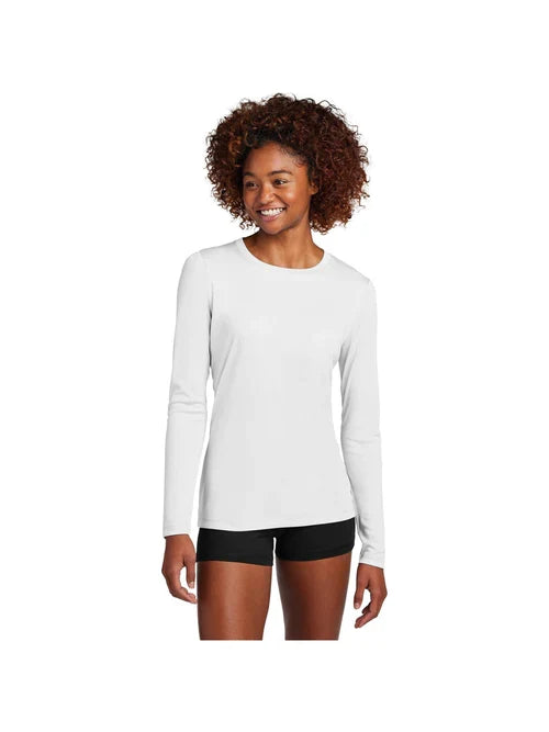 Sport-Tek Ladies Posi-UV Pro Long Sleeve with custom logo embroidery