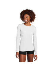 Sport-Tek Ladies Posi-UV Pro Long Sleeve with custom logo embroidery