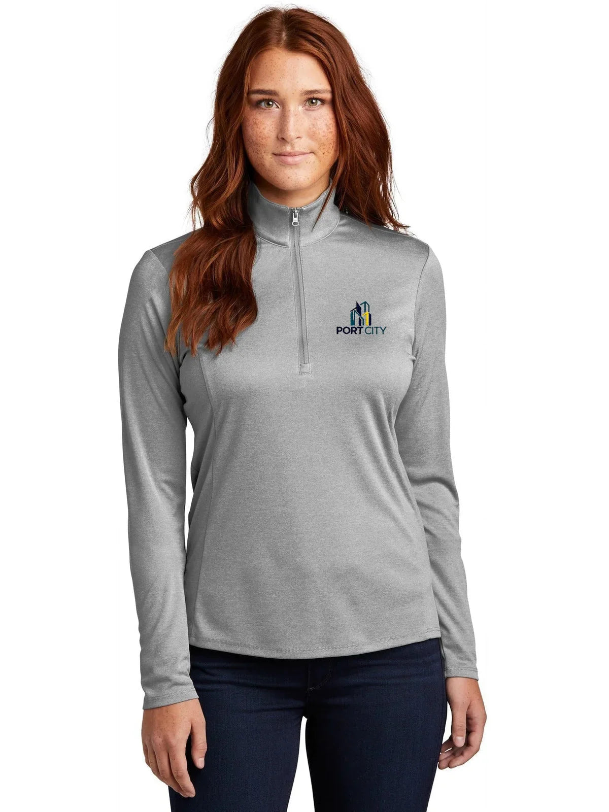 Sport-Tek Ladies Endeavor 1/2-Zip Pullover with custom logo embroidery