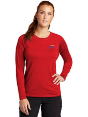 Sport-Tek Women's Long Sleeve Rashguard Tee with custom logo embroidery