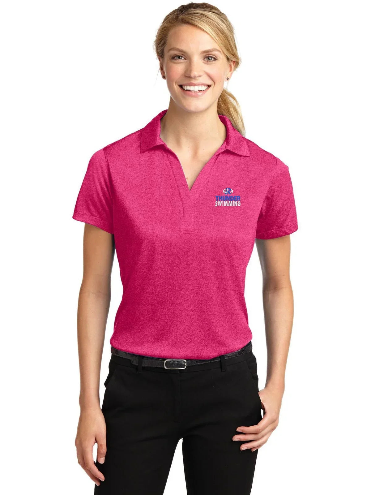 Sport-Tek Ladies Heather Contender Polo with custom logo embroidery