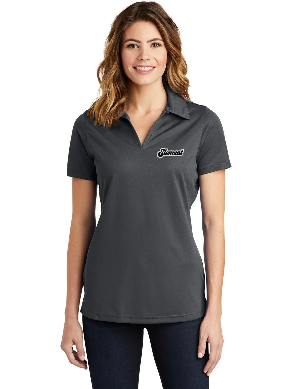 Sport-Tek Women's PosiCharge Active Textured Polo with custom logo embroidery