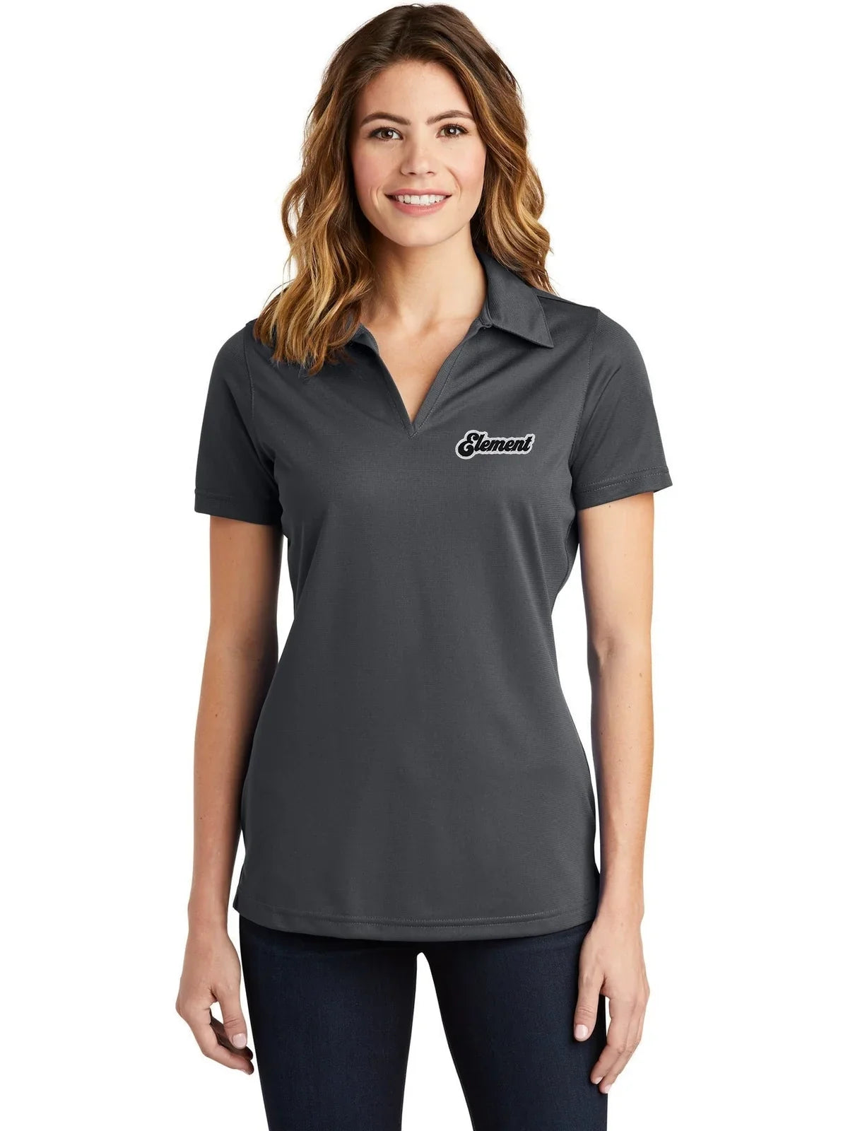 Sport-Tek Women's PosiCharge Active Textured Polo with custom logo embroidery